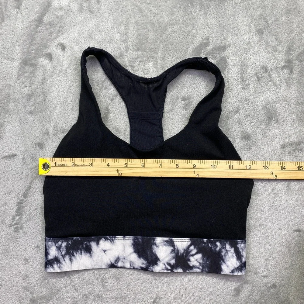 Fabletics‎ Black Tie Dye Sports Bra Racerback Support Workout Gym